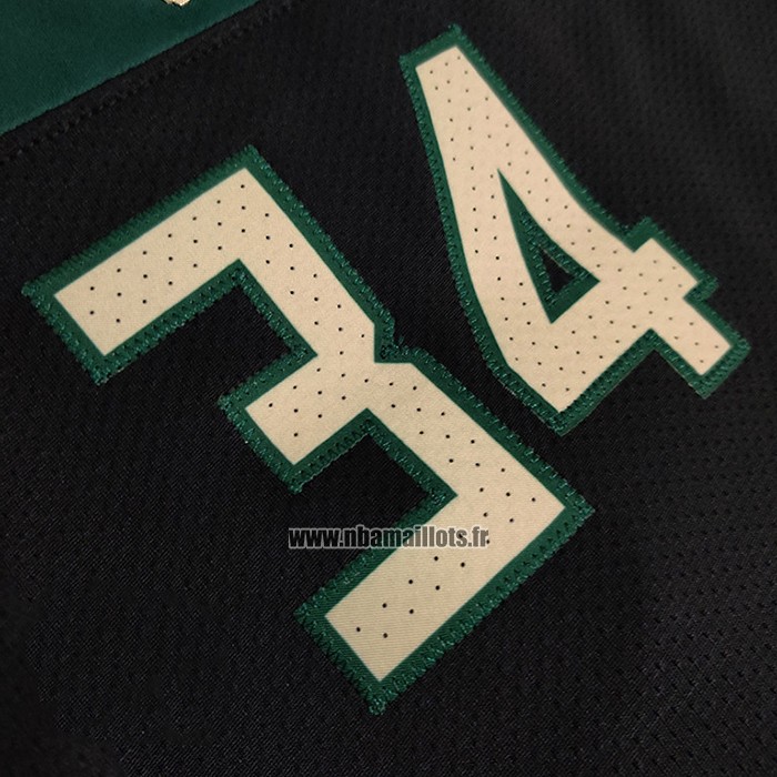 Maillot Milwaukee Bucks Giannis Antetokounmpo NO 34 Statement Authentique Noir